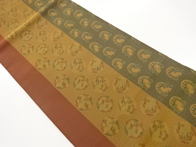 JAPANESE HIRAKI NAGOYA OBI / WOVEN BIRDS